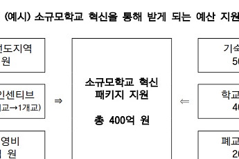 교육부, 적정규모학교 기준 폐지…소규모학교 통합·혁신에 최대 400억 지원