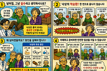 [만화로 보는 시니어 뉴스] 넘어짐, 그냥 실수가 아닙니다