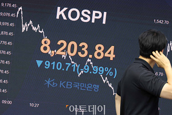 코스피 9.99%, 코스닥 7.94% 급락… 환율 1539.1원 [포토]