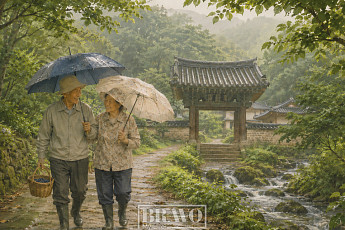 비 오는 날의 화려한 외출