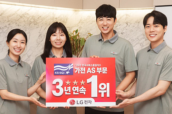 LG전자, 한국서비스품질지수 가전제품 A/S 부문 3년 연속 1위