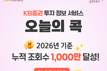 KB증권 ‘오늘의 콕’, 올해 누적 조회수 1000만 회 돌파