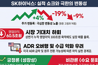SK하이닉스, 실적 전망치 하회 쇼크에 140만원선 턱걸이…+4%→-19%→-9% 극한 변동성