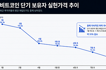 [넥스블록]비트코인 ‘평균 매입단가’ 9.83만→6.78만달러…저가 손바뀜에 31% 하락