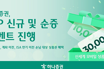 하나증권, IRP 신규ㆍ순증 이벤트 진행⋯최대 3만원 상품권 증정