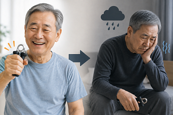 만 65~74세 고령층, 손아귀 힘 빠지면 우울장애 위험 7배 높아