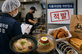 삼계탕·냉면·치킨 음식점 58곳 위생법 위반…김밥에선 식중독균