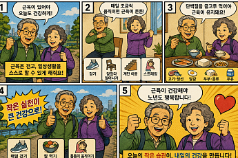 [만화로 보는 시니어 뉴스] 근감소증을 늦추는 작은 습관