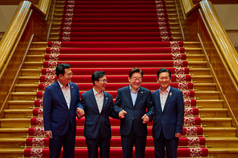 李대통령, 김민석·정청래·송영길 만찬서 “당정청은 운명공동체…더 강한 원팀 돼야”