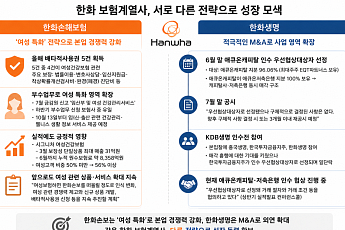 한화 보험형제 다른 성장법… 손보는 '특화'·생명은 '확장'