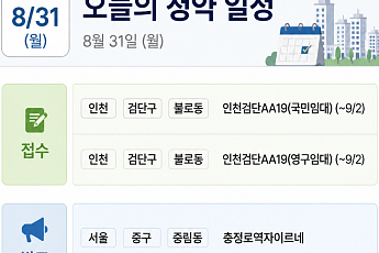 [오늘의 청약 일정] '충정로역자이르네' 당첨자 발표 등