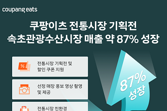 쿠팡이츠 전통시장 상생 프로젝트로 속초관광수산시장 매출 87%↑