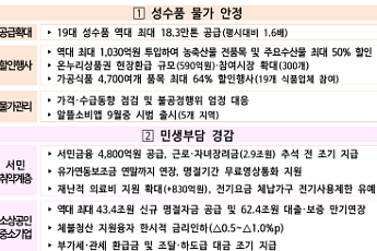 성수품 '역대 최대' 18.3만t 공급…대출·보증 43.4조원 푼다