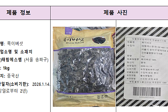 식약처, 농약 기준치 24배 넘은 중국산 목이버섯 판매 중단·회수