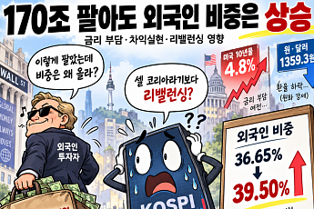 170조 팔아도 외국인 비중은 상승…‘셀 코리아’보다 금리·리밸런싱 문제
