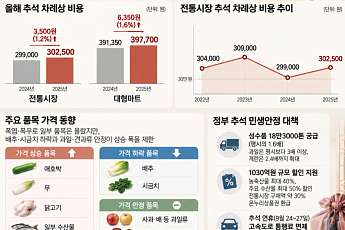 전통시장 추석 차례상 30만원대 재진입…폭염·폭우에 1.2% 상승 [물가 돋보기]