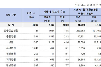 작년 9월 병원급 비급여 7499억원⋯6개월 새 9.3%↑