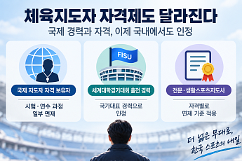 국제 지도자 자격 있으면 체육지도자 시험·연수 일부 면제한다