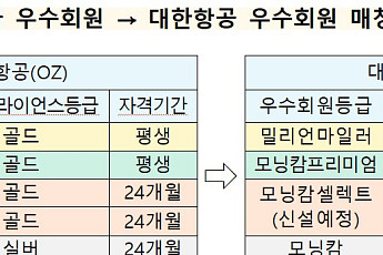 아시아나 마일리지 안 바꿔도 대한항공 탄다…미주·유럽 보너스 좌석 확대