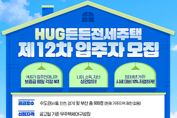 HUG, 든든전세주택 입주자 900가구 모집