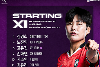 ‘8년 만의 메달 도전’ 여자축구, 중국전 선발 공개⋯최유리 원톱ㆍ지소연 2선 [아시안게임]