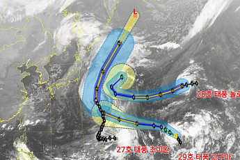 태풍 3개 동시에…놀로·초이완·고구마 예상 경로는?