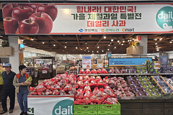 경북도, 전국 이마트 106개점서 홍로사과 특별전…180톤 할인 판매