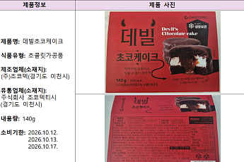식약처, 데빌초코케이크 7371개 회수…알레르기 유발 ‘달걀’ 미표시