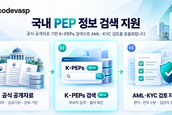 CodeVASP, 국내 주요인물 통합검색 서비스 베타 오픈…AML 업무 지원