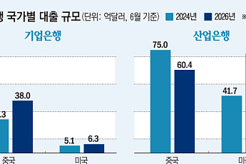 기업은행 中 대출 57% 늘 때 산업은행은 美 대출 74% 확대