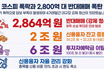 코스피, 지수 올라도 지난 주 추락에 4거래일간 반대매매 2864억원 어쩌나