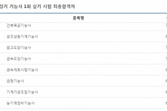 큐넷, 정기 기능사 66개 자격 부문 최종합격자 발표