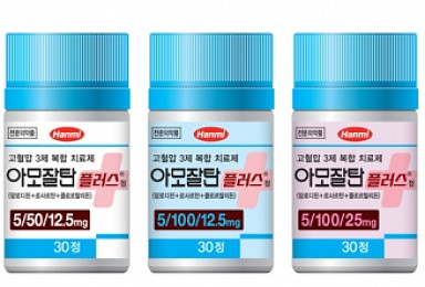 '고혈압약 3개를 한알로'..한미, '아모잘탄플러스' 출시