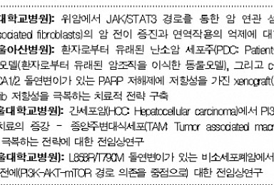 AZ-KHIDI 기초 항암연구 지원프로젝트 4건 선정