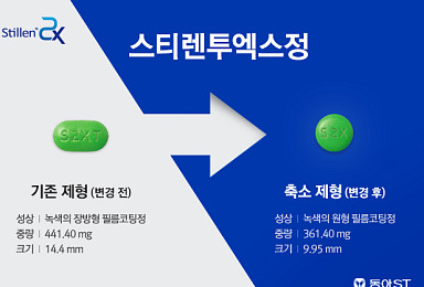 동아ST, 위염치료제 ‘스티렌 2X정’ 제형 축소