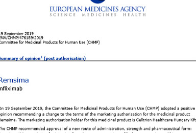 셀트리온 램시마SC 유럽 판매허가 '초읽기'