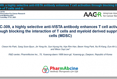 파멥신, AACR서 ‘VISTA 면역항암제’ 전임상 결과발표