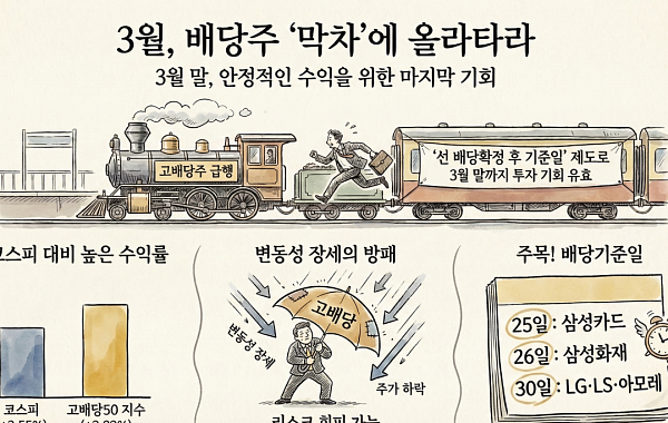 “지금 사도 배당 받는다”⋯3월 말 막차 앞둔 ‘고배당·배당성장株’