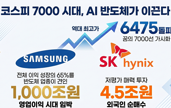 코스피 3거래일 연속 사상 최고치 경신…"AI 실적 폭발,  7000선도 가능"