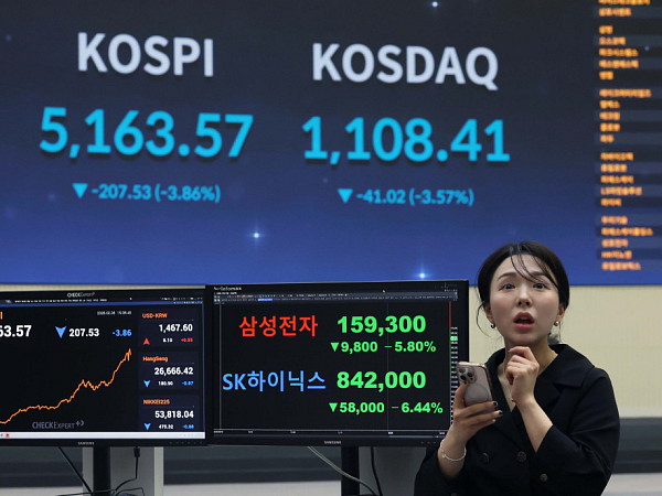 미국발 기술주 조정 여파, 코스피-코스닥 급락 [포토로그]