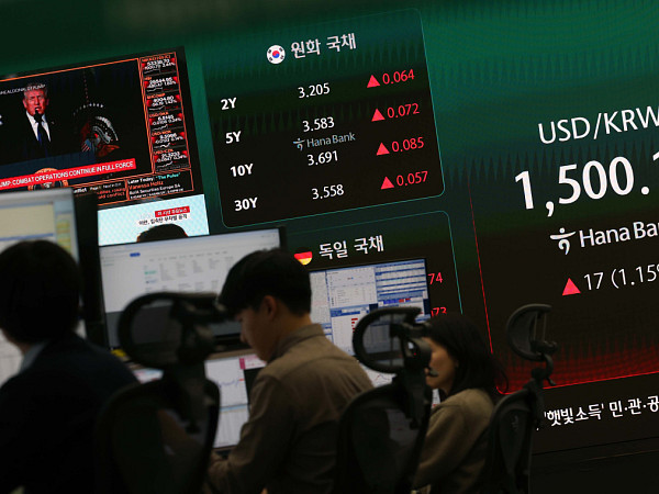 국제유가 급등에 환율 주간종가기준 1500원 돌파, 코스피 하락 [포토로그]