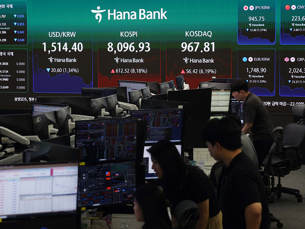 코스피 급등, 8000선 탈환 [포토로그]