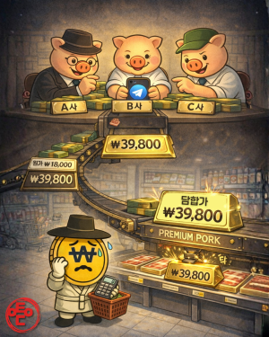 [AI 코인패밀리 만평] 삼겹살도 짬짜미