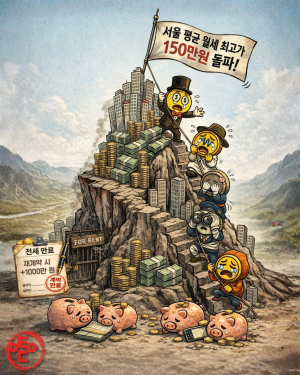 [AI 코인패밀리 만평] 눈물의 월세고지