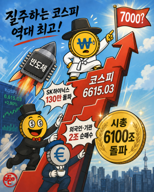 [AI 코인패밀리 만평] 7000 고지가 눈 앞에