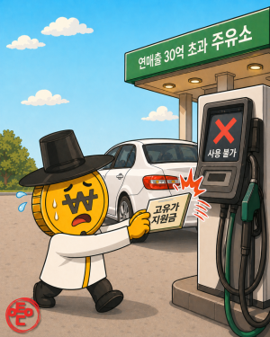 [AI 코인패밀리 만평] 주유 못하는 고유가 지원금