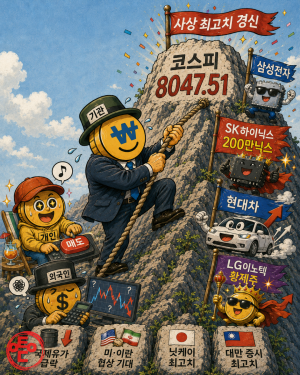 [AI 코인패밀리 만평] 8000고지 재탈환