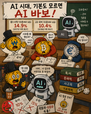 [AI 코인패밀리 만평] AI보다 급한 기초학력