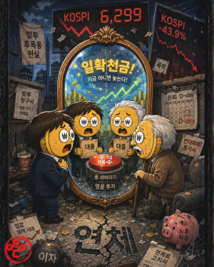 [AI 코인패밀리 만평] 청춘도 노년도 빚투