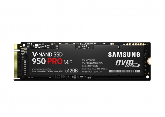 ▲삼성전자 초고속 NVMe SSD '950 PRO' M.2(사진=삼성전자)